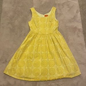 ModCloth Yellow Circle Pattern Midi Dress